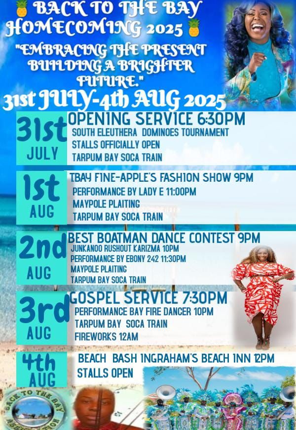 Back to Da Bay Event Schedule 2025