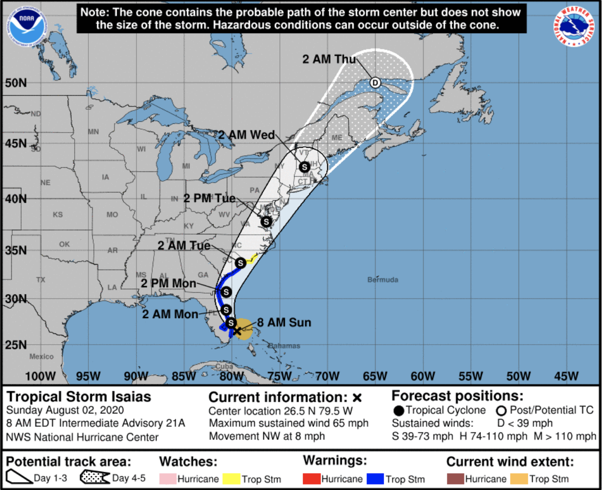 tropical storm isaias