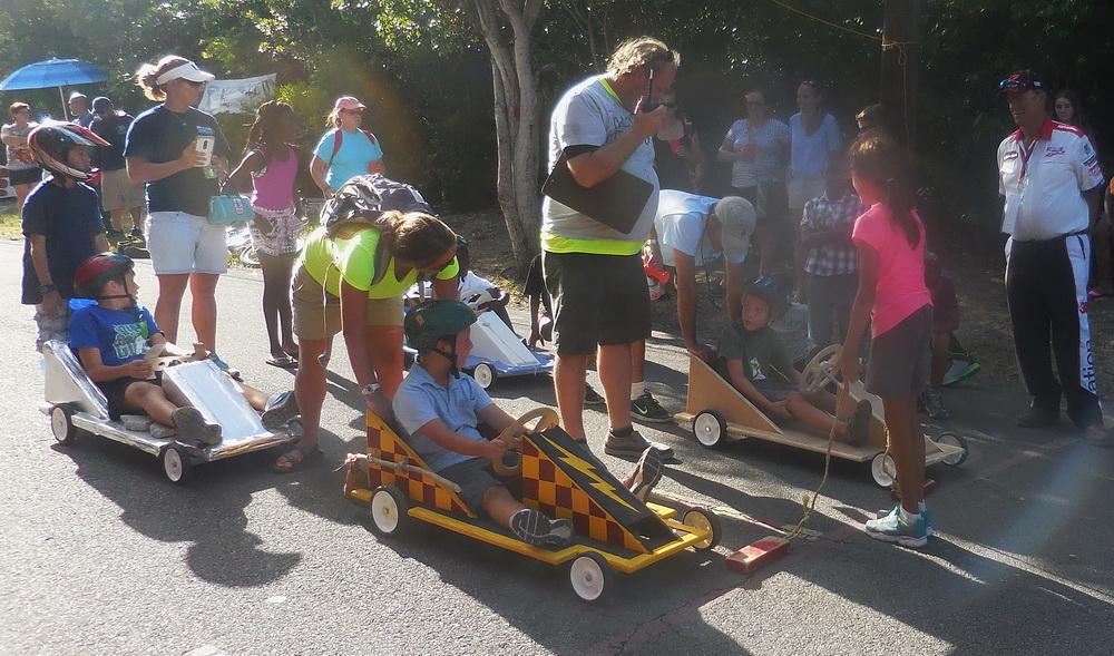 Children participating in the Hope Town Box Cart Derby / Photo by Dave Ralph