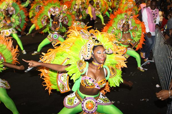 The Showtime Girls performing in the 2017 New Year's Day Junkanoo Parade.
