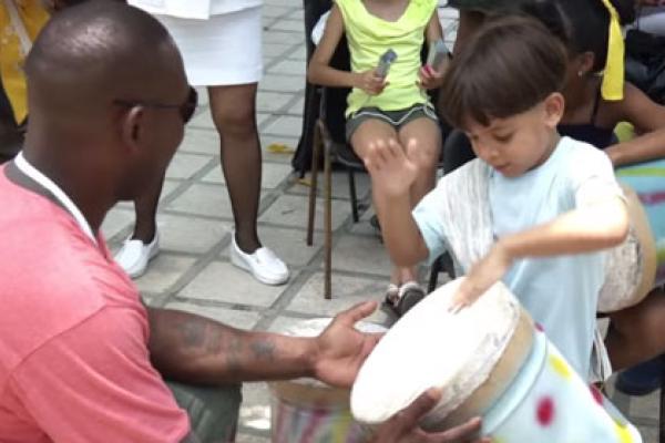 Child drumming 