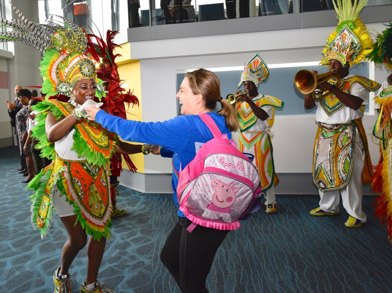 Visitors  Greeted with Junkanno  music by Bahamian Junkanoo Group